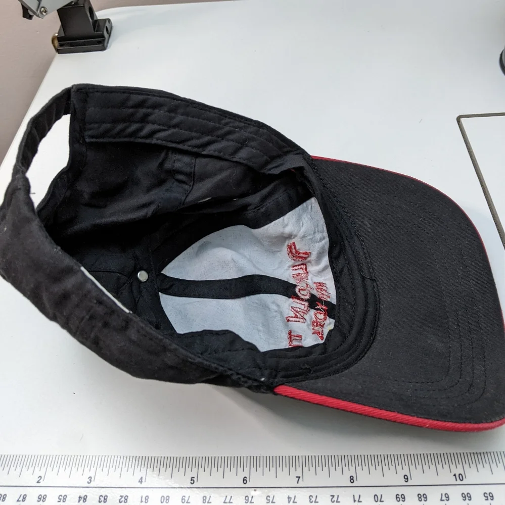 Lincoln Tech New York Embroidered Hat, Black/Red with Adj, Size Strap, One Size